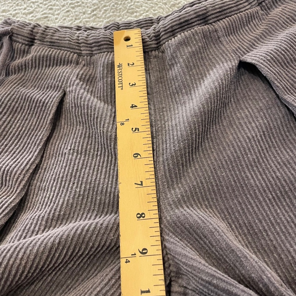 Deiji Studios Corduroy Pleated Pants Women XS Gray Cropped Drawstring Relaxed - Picture 13 of 16